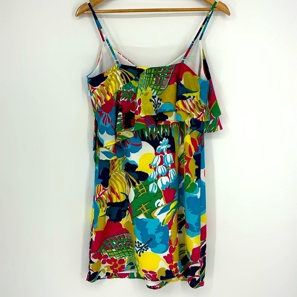 J. Crew Factory Tropical Printed Ruffle Cami Slip Dress Women’s Size 0 - Picture 10 of 10